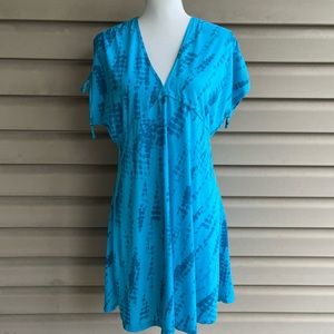 •Christine V• Women's V-Neck Tie Dye Dress/Coverup - Size Medium